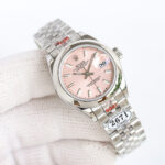 Rolex Lady Datejust 28mm Pink Dial Domed Bezel Jubilee Bracelet 904L Steel 2761 Movement - Image 5