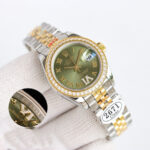 Rolex Lady Datejust 28mm Green Roman Dial Diamond Bezel Jubilee Bracelet 904L Steel&Yellow Gold 2761 Movement - Image 2
