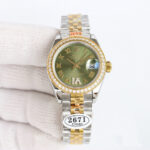 Rolex Lady Datejust 28mm Green Roman Dial Diamond Bezel Jubilee Bracelet 904L Steel&Yellow Gold 2761 Movement