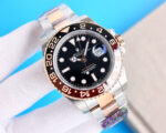 Rolex GMT Master Root Beer Black Dial Black&Bronze Ceramic Bezel Rose Gold Bracelet 904L Steel 3186/3285 Movement - Image 2