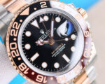 Rolex GMT Master Root Beer Black Dial Black&Bronze Ceramic Bezel Rose Gold Bracelet 904L Steel 3186/3285 Movement - Image 4