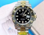 Rolex  “Bruce Wayne” Gmt Master II 126710 Black Dial Black&Grey Ceramic Bezel Yellow Gold Jubilee Bracelet 904l Steel 3285 Movement
