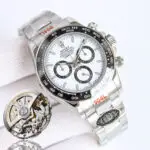 Rolex Daytona 126500 White Dial Black Ceramic Bezel 904L Steel Bracelet 4131 Movement