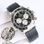 Rolex Daytona 126519 Black&Silver Dial Black Ceramic Bezel Oysterflex Rubber Strap 4131 Movement