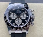 Rolex Daytona 126519 Black&Silver Dial With Diamonds Black Ceramic Bezel Oysterflex Rubber Strap 4131 Movement - Image 2