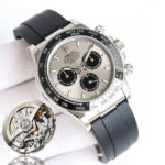 Rolex Daytona 126519 Silver&Black Dial Black Ceramic Bezel Oysterflex Rubber Strap 4131 Movement