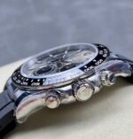 Rolex Daytona 126519 Silver&Black Dial Black Ceramic Bezel Oysterflex Rubber Strap 4131 Movement - Image 6