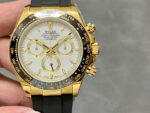 Rolex Daytona 126518 White&Gold&White Dial Black Ceramic Bezel Oysterflex Rubber Strap 4131 Movement - Image 2