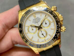 Rolex Daytona 126518 White&Gold&White Dial Black Ceramic Bezel Oysterflex Rubber Strap 4131 Movement - Image 3