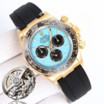 Rolex Daytona 126518 Tiffany Blue Dial Black Ceramic Bezel Oysterflex Rubber Strap 4131 Movement