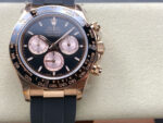 Rolex Daytona 126515 Black&Sundust Dial Black Ceramic Bezel Rose Gold Case Oysterflex Rubber Strap 4131 Movement - Image 2
