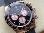 Rolex Daytona 126515 Black&Sundust Dial Black Ceramic Bezel Rose Gold Case Oysterflex Rubber Strap 4131 Movement - Image 3