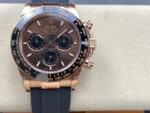 Rolex Daytona 126515 Chocolate&Black Dial Black Ceramic Bezel Rose Gold Case Oysterflex Rubber Strap 4131 Movement - Image 2
