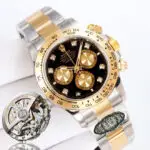 Rolex Daytona 126503 Black&Gold Dial With Diamonds Yellow Gold Bezel 904L Steel&Gold Bracelet 4131 Movement