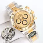 Rolex Daytona 126503 Golden Dial Yellow Gold Bezel 904L Steel&Gold Bracelet 4131 Movement
