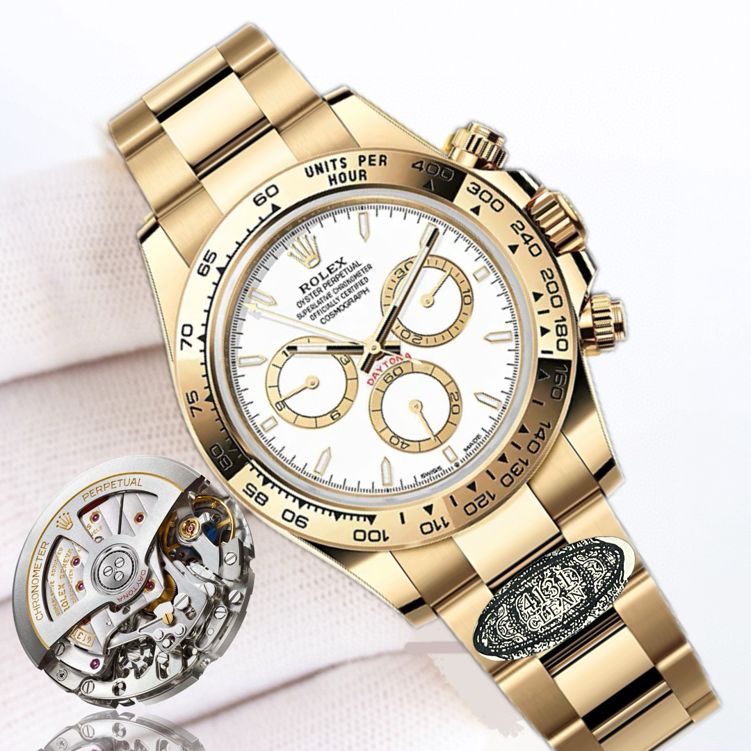 WechatIMG597.jpg Rolex Daytona 126508 White Dial Yellow Gold Bezel Yellow Gold Bracelet 4131 Movement - Image 1