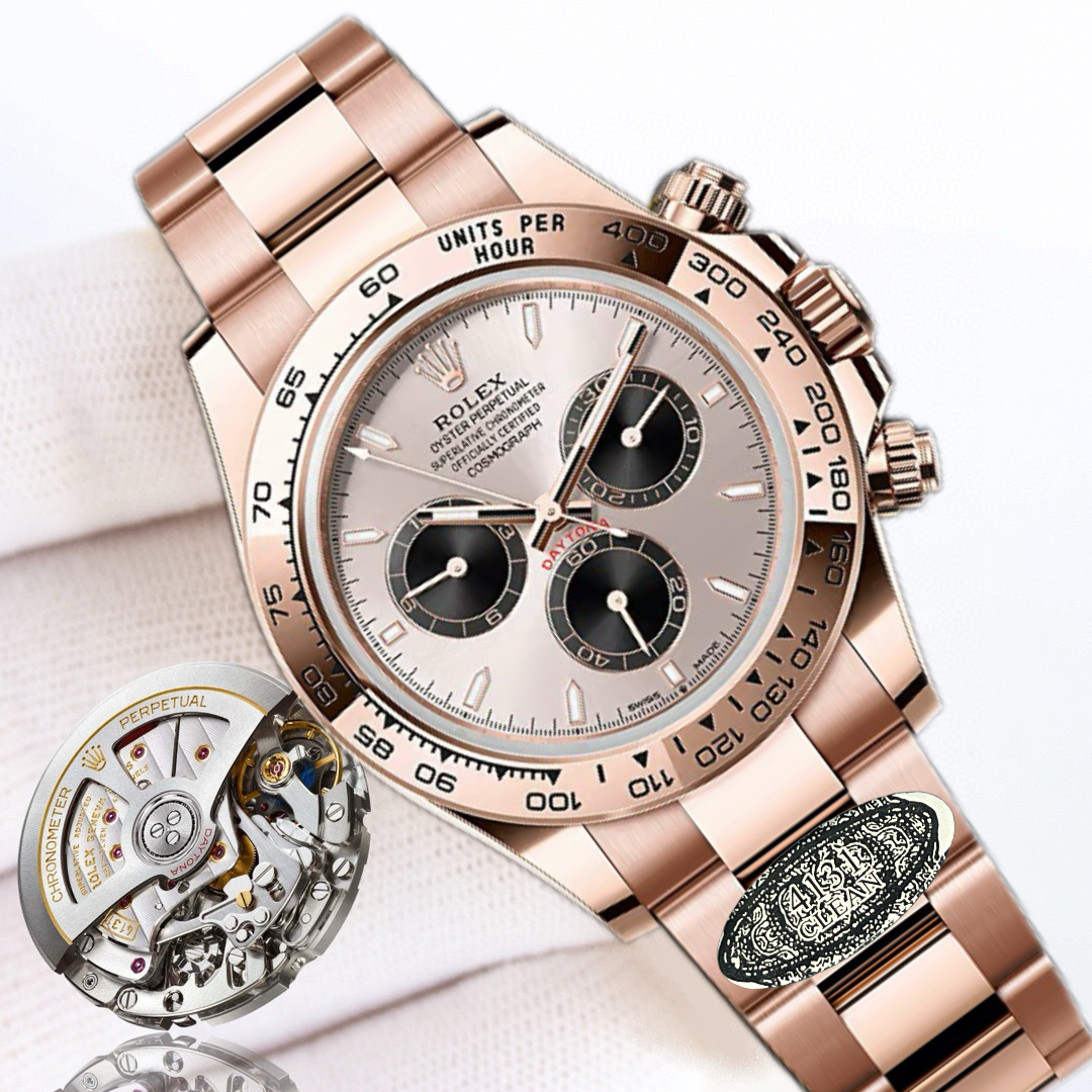 WechatIMG680.jpg Rolex Daytona 126505 Sundust&Black Dial Rose Gold Bezel Rose Gold Bracelet 4131 Movement - Image 1