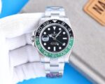 Rolex GMT Master Black Dial Green&Black Ceramic Bezel “Sprite” 904L Oyster Bracelet 3186/3285 Movement 40mm