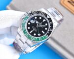 Rolex GMT Master Black Dial Green&Black Ceramic Bezel “Sprite” 904L Oyster Bracelet 3186/3285 Movement 40mm - Image 3