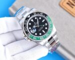 Rolex GMT Master Black Dial Green&Black Ceramic Bezel “Sprite” 904L Oyster Bracelet 3186/3285 Movement 40mm - Image 4