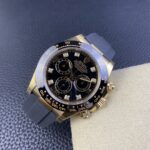 Rolex Daytona Chronograph Black Diamond Dial Black Ceramic Bezel Yellow Gold Case Black Rubber Strap 7750/4130 Movement - Image 7