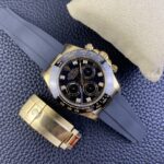 Rolex Daytona Chronograph Black Diamond Dial Black Ceramic Bezel Yellow Gold Case Black Rubber Strap 7750/4130 Movement - Image 2
