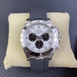 Rolex Daytona Chronograph White&Black Arabic Dial Stainless Steel Bezel&Case Black Rubber Strap 7750/4130 Movement
