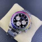 Rolex Daytona Chronograph Black&White Diamond Dial Colorful Diamond Bezel 904L Stainless Steel Case&Bracelet 7750/4130 Movement - Image 3