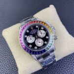 Rolex Daytona Chronograph Black&White Diamond Dial Colorful Diamond Bezel 904L Stainless Steel Case&Bracelet 7750/4130 Movement - Image 2