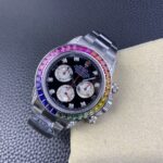 Rolex Daytona Chronograph Black&White Diamond Dial Colorful Diamond Bezel 904L Stainless Steel Case&Bracelet 7750/4130 Movement - Image 4