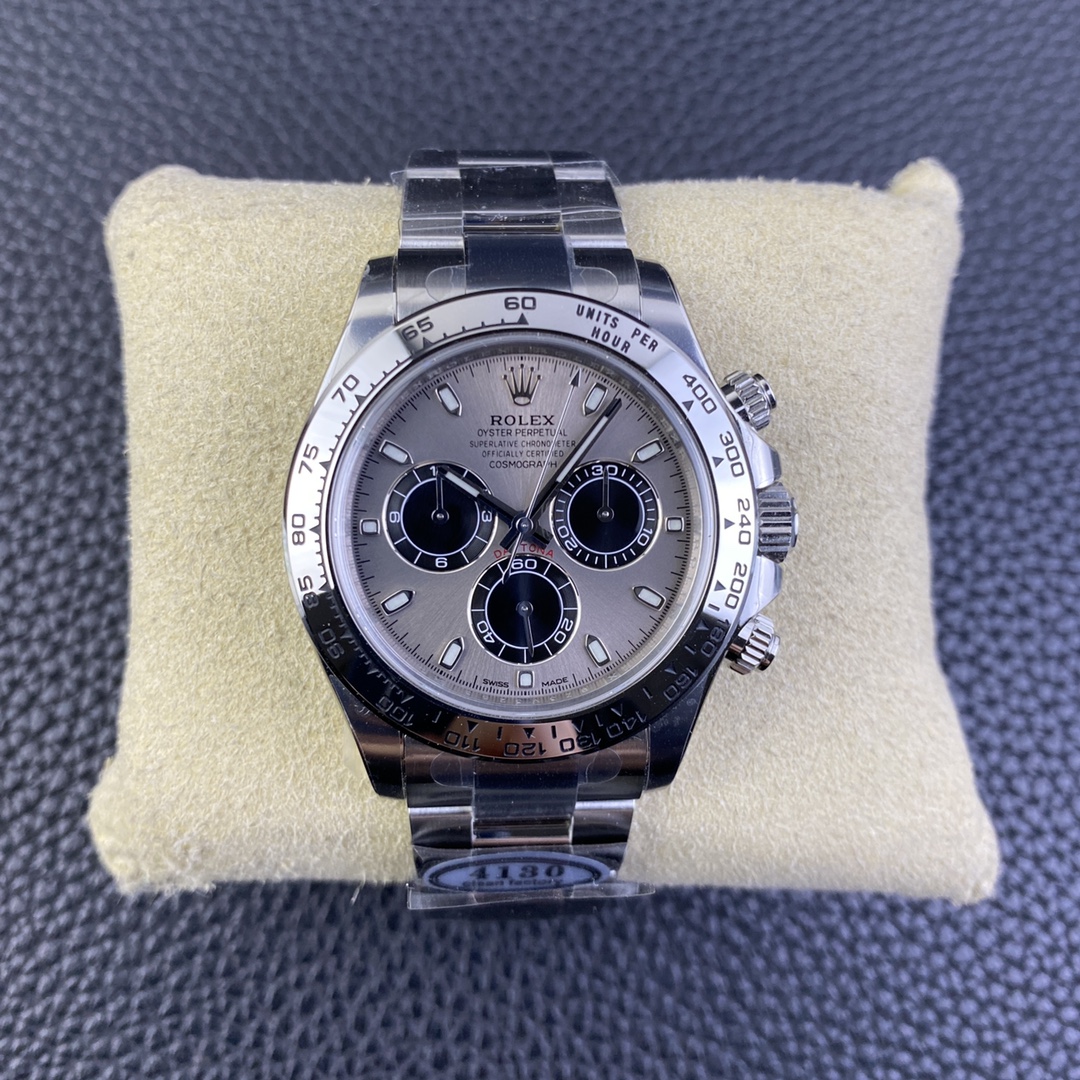 i1671873010_5672_0.jpg Rolex Daytona Chronograph Silver&Black Dial 904L Stainless Steel Bezel&Case&Bracelet 7750/4130 Movement - Image 1