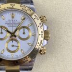 Rolex Daytona Chronograph White&Gold Dial Yellow Gold Bezel Stainless Steel Case Two-Tone Bracelet 7750/4130 Movement - Image 5