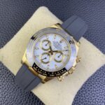 Rolex Daytona Chronograph White Dial Black Ceramic Bezel Yellow Gold Case Black Rubber Strap 7750/4130 Movement - Image 3