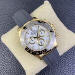 Rolex Daytona Chronograph White Dial Black Ceramic Bezel Yellow Gold Case Black Rubber Strap 7750/4130 Movement - Image 2