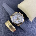 Rolex Daytona Chronograph White Dial Black Ceramic Bezel Yellow Gold Case Black Rubber Strap 7750/4130 Movement - Image 9
