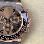 Rolex Daytona Chronograph Chocolate Arabic Dial Black Ceramic Bezel Rose Gold Case Black Rubber Strap 7750/4130 Movement - Image 5