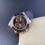 Rolex Daytona Chronograph Chocolate Arabic Dial Black Ceramic Bezel Rose Gold Case Black Rubber Strap 7750/4130 Movement - Image 4