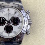 Rolex Daytona Chronograph White&Black Arabic Dial Stainless Steel Bezel&Case&Bracelet 7750/4130 Movement - Image 5