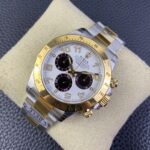 Rolex Daytona Chronograph White&Black Arabic Dial Yellow Gold Bezel Stainless Steel Case Two-Tone Bracelet 7750/4130 Movement - Image 3