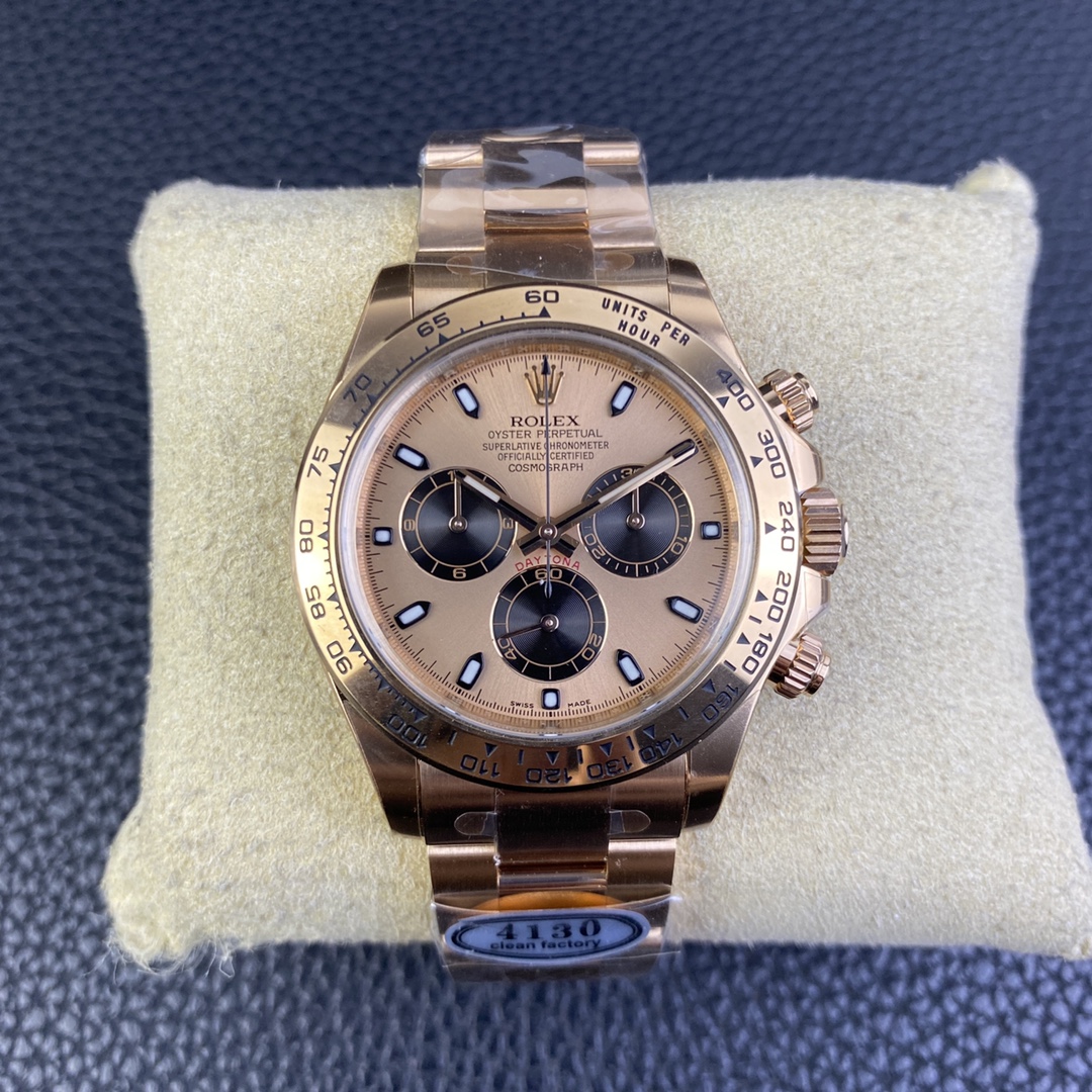 i1680176910_5925_0.jpg Rolex Daytona Chronograph Rose Gold&Black Dial Rose Gold Bezel&Case&Bracelet 7750/4130 Movement - Image 1