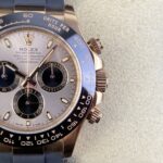 Rolex Daytona Chronograph Silver&Black Dial Black Ceramic Bezel Rose Gold Case Black Rubber Strap 7750/4130 Movement - Image 5