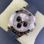 Rolex Daytona Chronograph Silver&Black Dial Black Ceramic Bezel Rose Gold Case Black Rubber Strap 7750/4130 Movement - Image 3