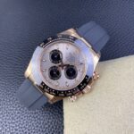 Rolex Daytona Chronograph Silver&Black Dial Black Ceramic Bezel Rose Gold Case Black Rubber Strap 7750/4130 Movement - Image 4