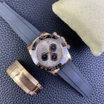 Rolex Daytona Chronograph Silver&Black Dial Black Ceramic Bezel Rose Gold Case Black Rubber Strap 7750/4130 Movement - Image 9