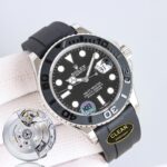 Rolex Yacht Master 42mm Black Dial 904L Steel 1:1 Best Edition Oysterflex Rubber Strap 2836/3235 Movement - Image 2