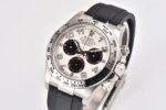 Rolex Daytona Chronograph White&Black Arabic Dial Steel Bezel Black Rubber Strap 7750/4130 Movement - Image 2