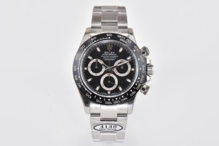Rolex Daytona Black Dial Black Ceramic Bezel 904L Steel Bracelet 7750/4130 Movement