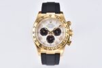 Rolex Daytona Chronograph White&Black Arabic Dial Yellow Gold Bezel&Case Black Rubber Strap 7750/4130 Movement