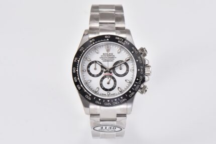 Rolex Daytona White Dial Black Ceramic Bezel 904L Steel Bracelet 7750/4130 Movement