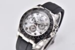 Rolex Daytona Chronograph White Mica Diamond Dial Black Ceramic Bezel Black Rubber Strap 7750/4130 Movement - Image 2